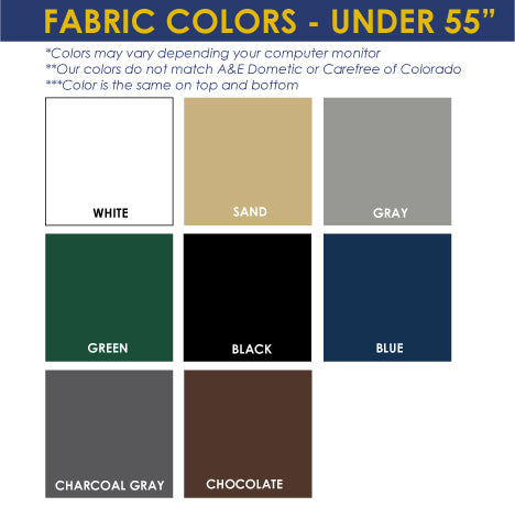 Carefree of Colorado Vinyl Omega Awning WITHOUT VALANCE Replacement Fabric - Tough Top Awnings