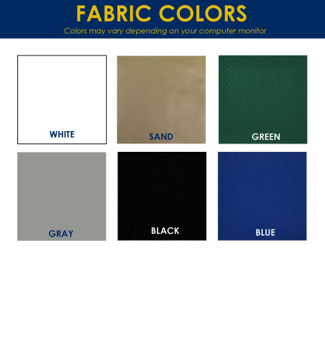 Truck Camper Colors for Vinyl Patio Awning fabric by Tough Top Awnings