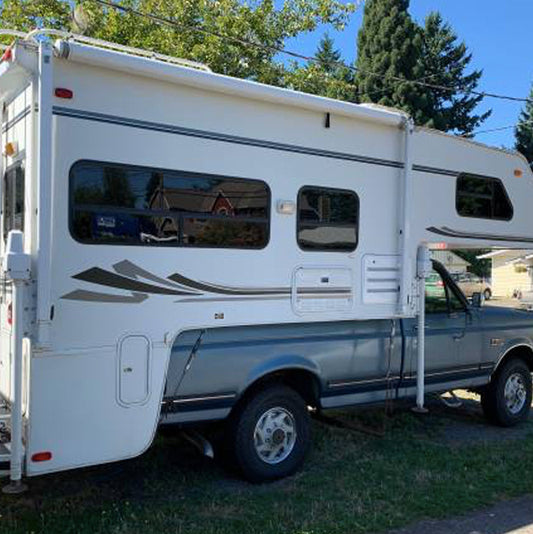 Truck Camper Photo of a Vinyl Patio Awning fabric by Tough Top Awnings