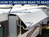 Photo of how to Measure bead to bead for a  replacement fabric awning for a Carefree Omega Awning WITH VALANCE by Tough Top Awnings